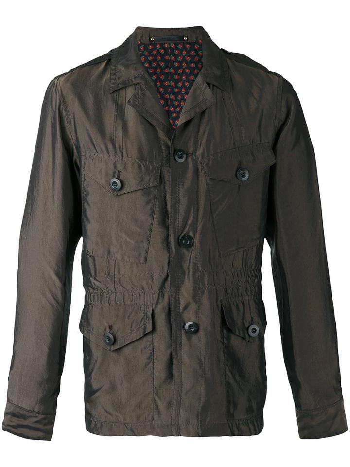 Paul Smith - Notched Collar Jacket - Men - Cupro - L, Brown, Cupro