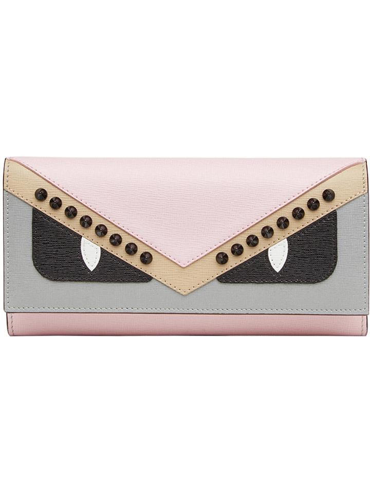 Fendi Bag Bugs Studded Purse - Pink & Purple