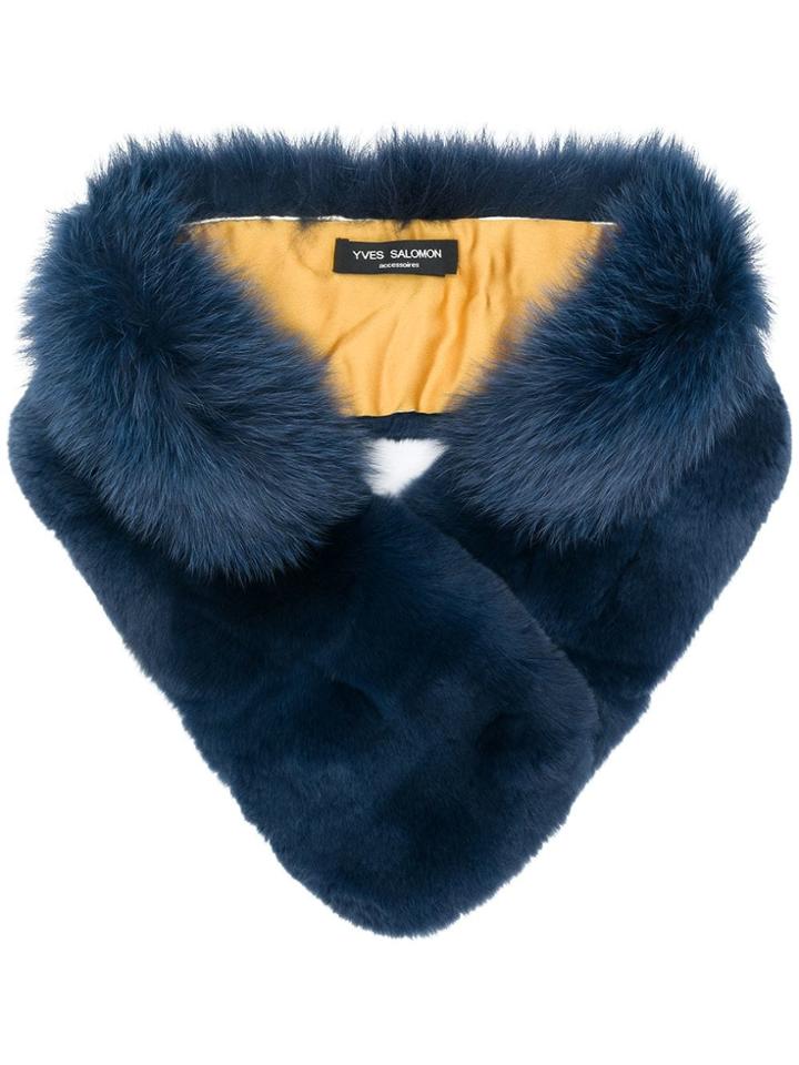 Yves Salomon Accessories Rex Scarf - Blue
