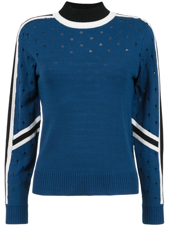 Nk High Neck Knit Blouse - Blue