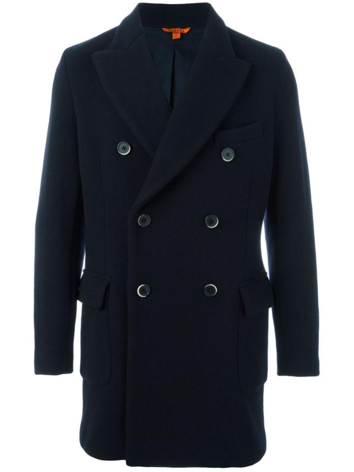 Barena Double Breasted Coat, Men's, Size: 48, Blue, Cotton/wool