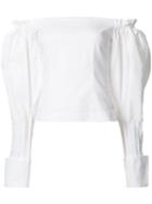 Jacquemus Off-shoulders Blouse, Women's, Size: 34, White, Cotton