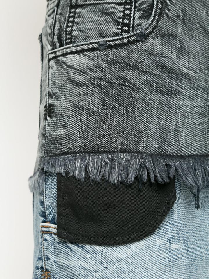 Unravel Project Double Denim Skirt - Blue