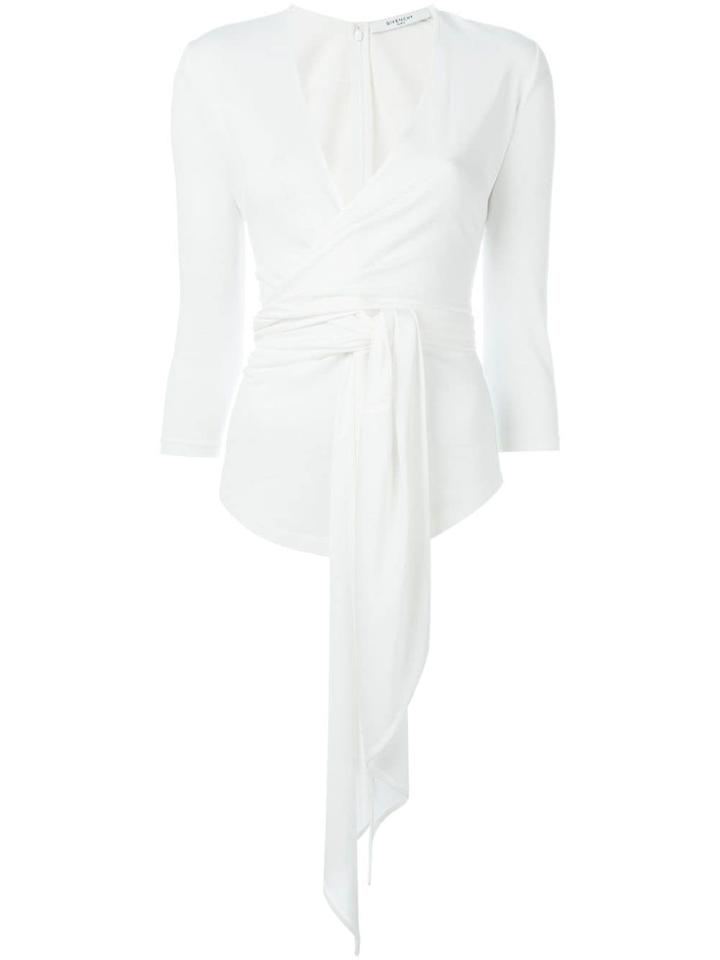 Givenchy Draped Wrap Blouse - White
