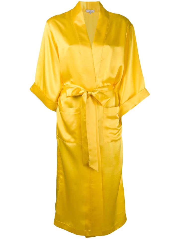 Natasha Zinko - Wrap Coat - Women - Silk - 34, Yellow/orange, Silk