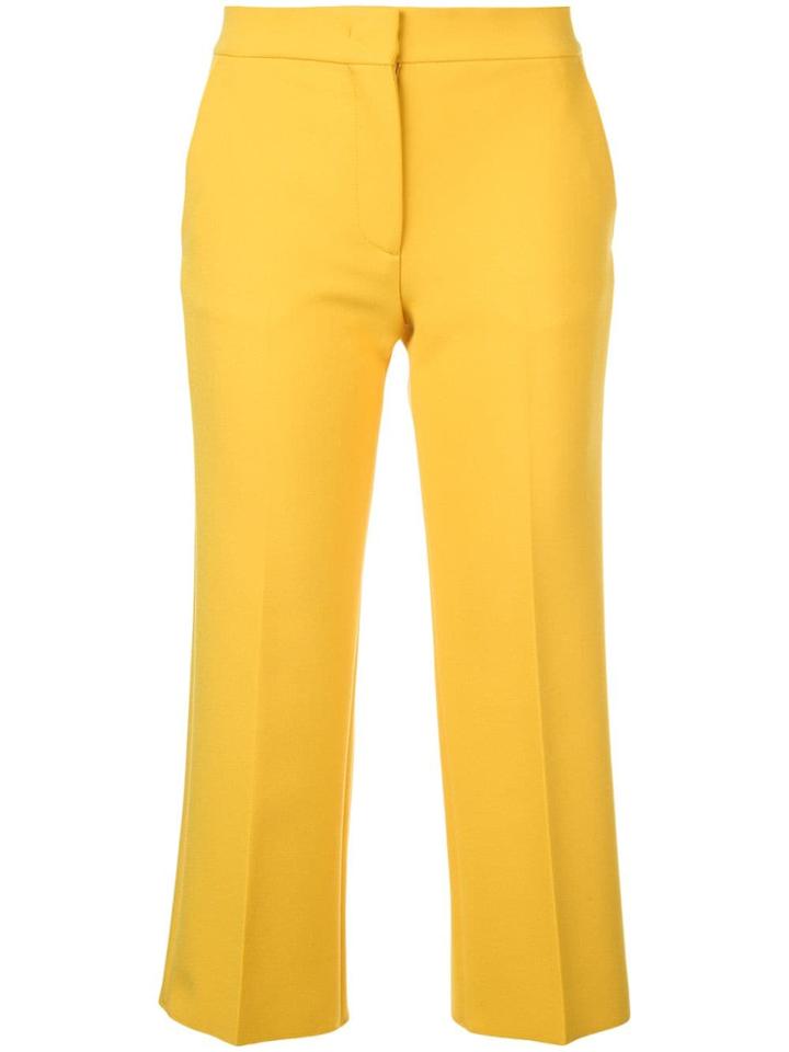 Msgm Cropped Trousers - Yellow