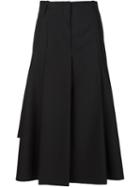 Vera Wang High Low Hem Pleated Skirt, Women's, Size: 10, Black, Polyester/wool