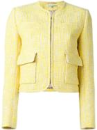 Carven Patch Pocket Tweed Jacket - Yellow & Orange