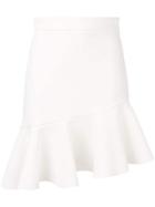 Msgm Asymmetric Hem Skirt - White