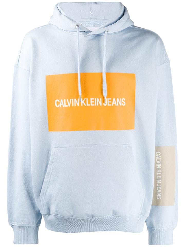 Calvin Klein Jeans Multi Logo Hoodie - Blue