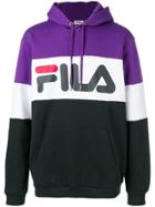 Fila Panelled Logo Print Hoodie - Black