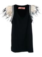 Twin-set Feather Inserts Top - Black