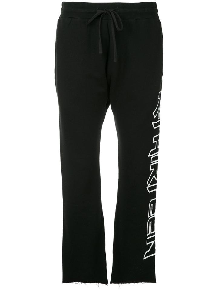 R13 Raw Hem Track Pants - Black
