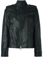 Diesel Black Gold Zipped Biker Jacket, Women's, Size: 42, Lamb Skin/polyester/rayon