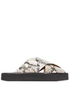 Atp Atelier Snake Print Crossover Sandals - Grey