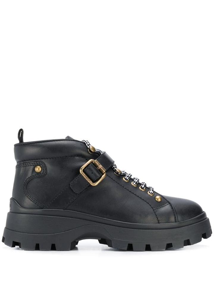 Miu Miu Lace-up Boots - Black