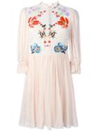 Temperley London Mini Aura Lace Sleeved Dress, Women's, Size: 12, Nude/neutrals, Silk/spandex/elastane/nylon