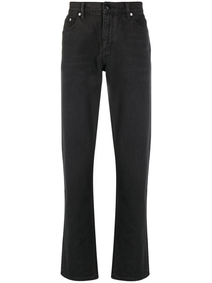 Burberry Straight-leg Distressed Detail Jeans - Black