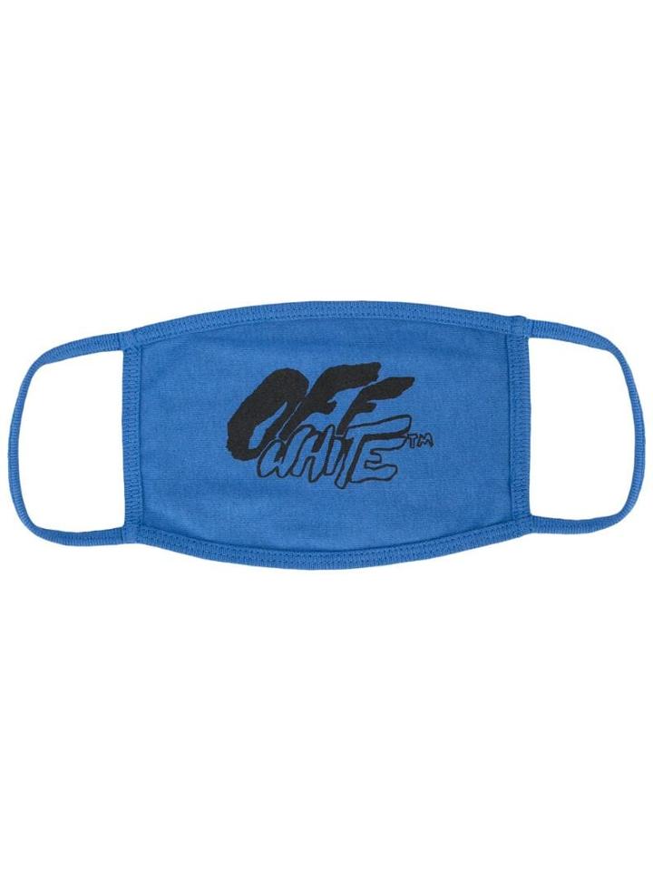 Off-white Spray Logo Print Mask - Blue