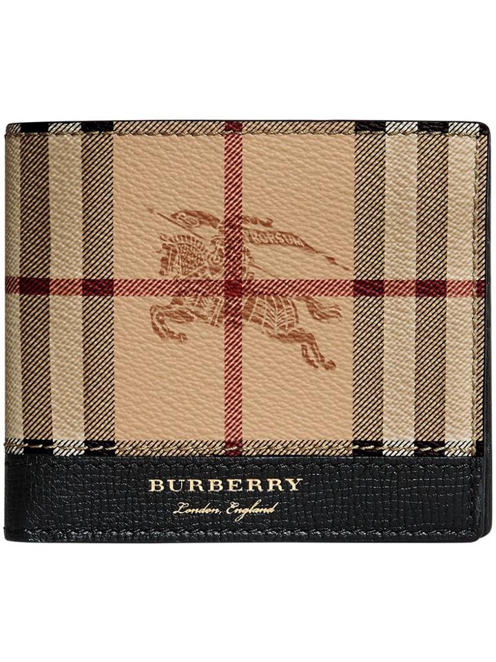 Burberry Haymarket Check International Bi-fold Wallet - Brown