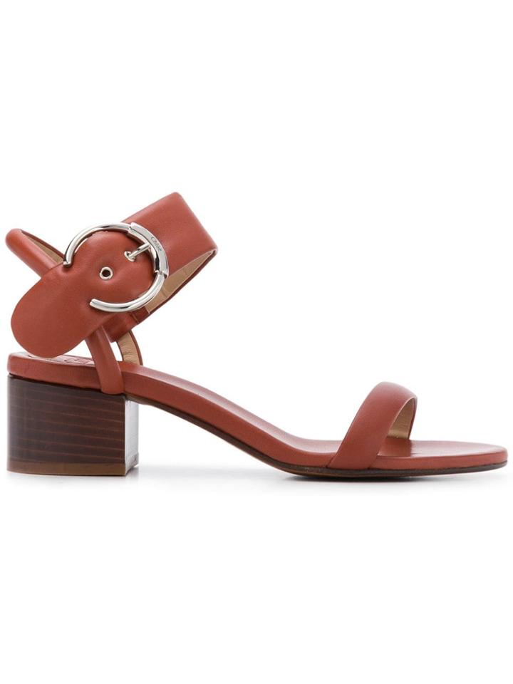 Chloé Block Heel Sandals - Brown
