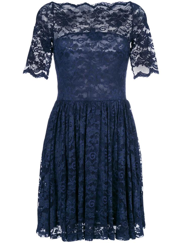 Ganni - Lace Embroidered Shift Dress - Women - Polyamide/spandex/elastane/viscose - 36, Blue, Polyamide/spandex/elastane/viscose