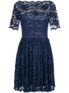 Ganni - Lace Embroidered Shift Dress - Women - Polyamide/spandex/elastane/viscose - 36, Blue, Polyamide/spandex/elastane/viscose