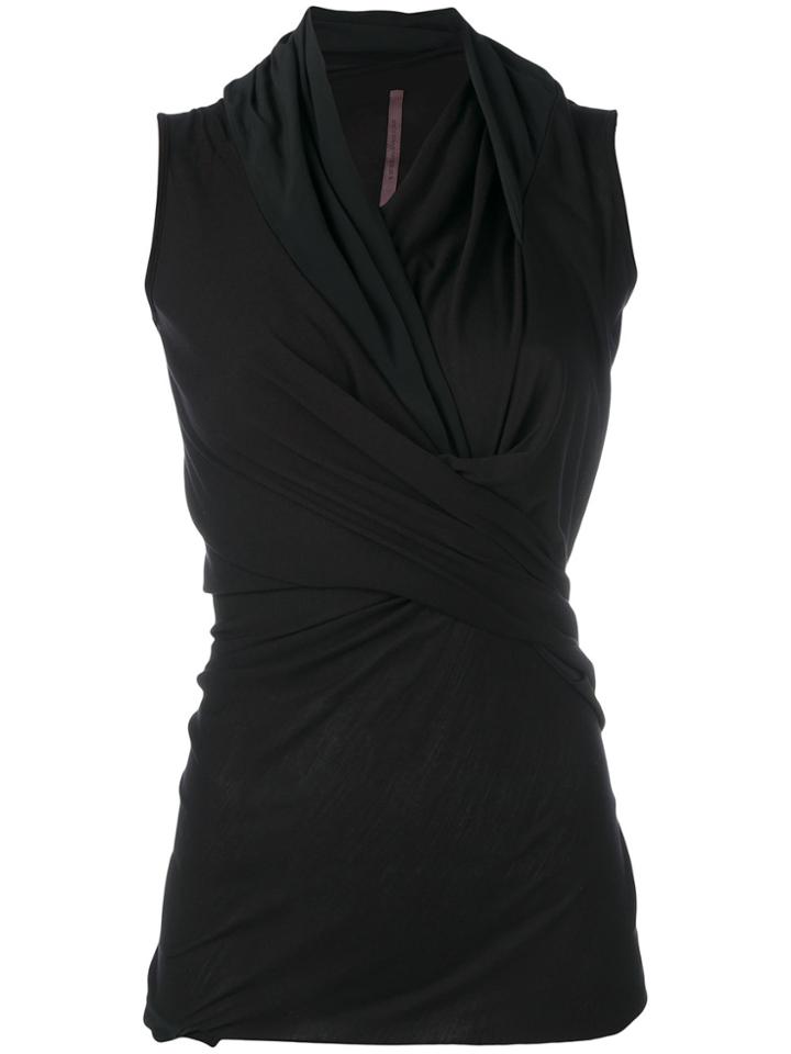 Rick Owens Lilies Draped Neck Tank Top - Black