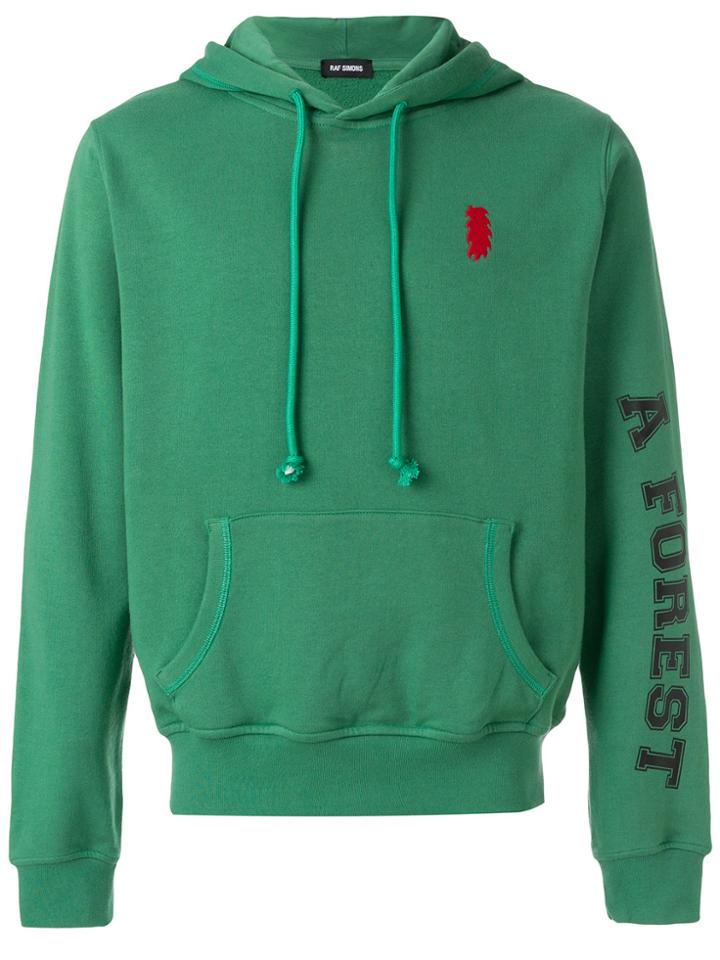 Raf Simons Embroidered Logo Hoodie - Green