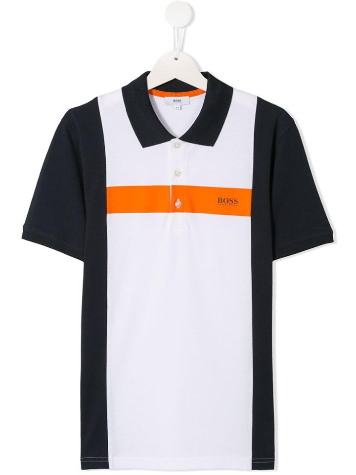 Boss Hugo Boss Teen Colour Block Polo Shirt - White