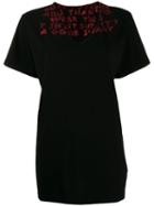 Mm6 Maison Margiela Glitter Embellishment Oversized T-shirt - Black