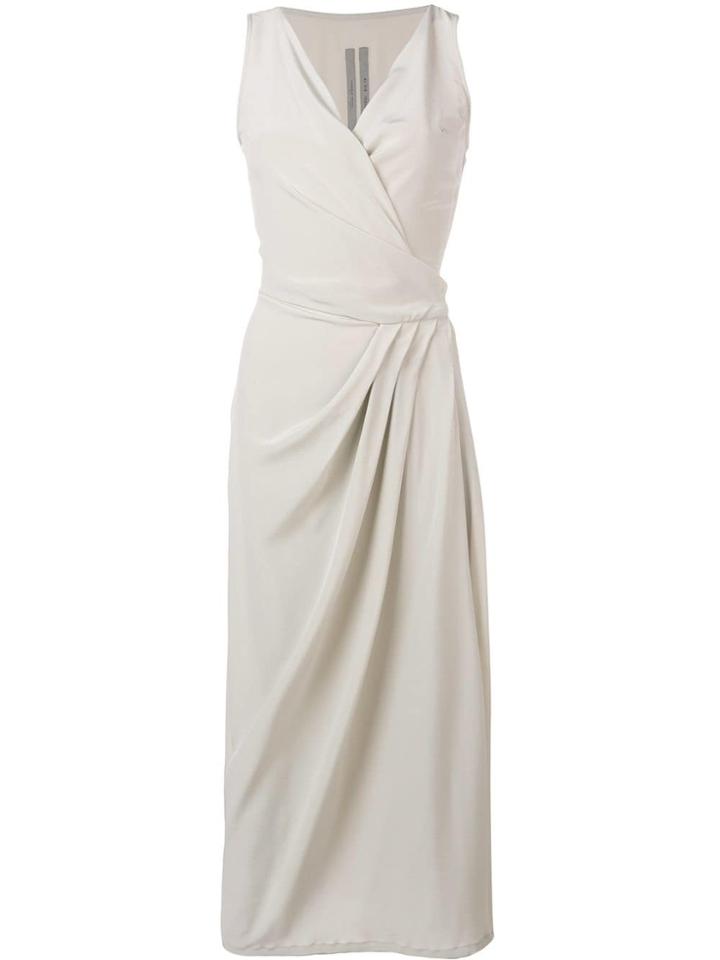 Rick Owens Asymmetric Wrap Front Midi Dress - Grey