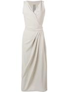Rick Owens Asymmetric Wrap Front Midi Dress - Grey