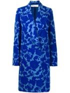 Victoria Victoria Beckham Floral Jacquard Coat - Blue