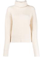 Essentiel Antwerp Roll-neck Waffle Knit Jumper - White