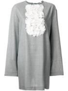 Lardini Rouche Bib Shift Dress - Grey