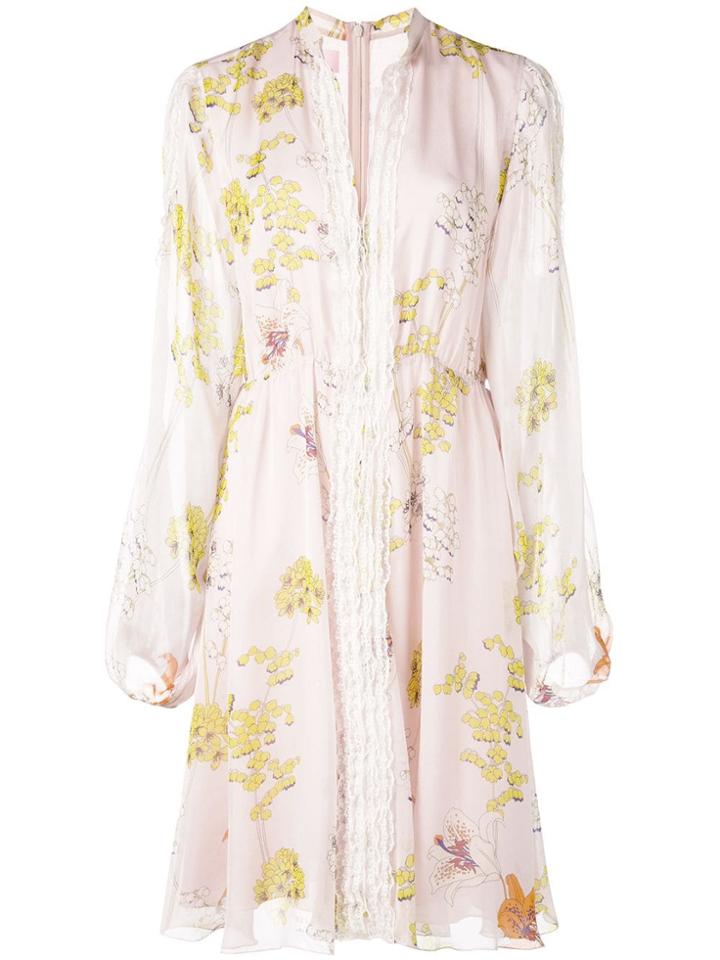 Giamba Floral Flared Dress - Pink