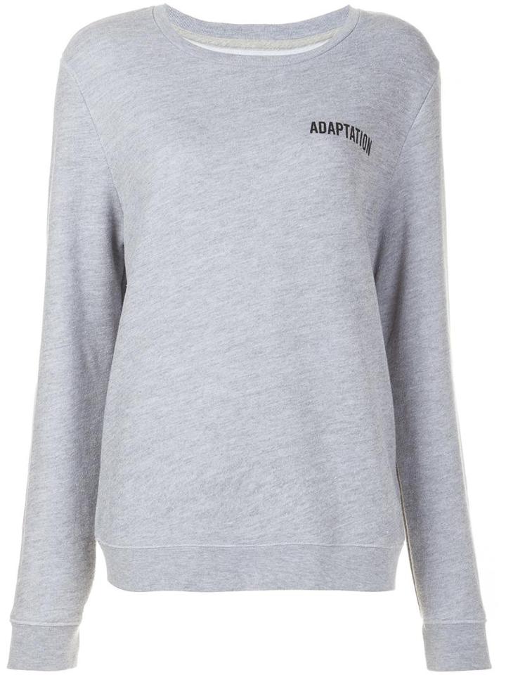 Adaptation Check Palm Tree Sweatshirt, Women's, Size: Large, Grey, Cotton/polyester