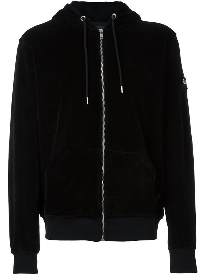 Les (art)ists Zipped Arm Patch Hoodie, Men's, Size: Large, Black, Cotton/polyester