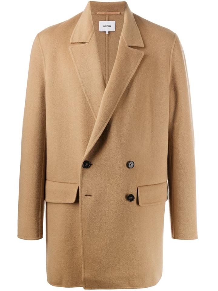 Nanushka Double-breasted Buttoned Coat - Neutrals