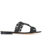Alexandre Birman Macramé Flat Sandals - Black