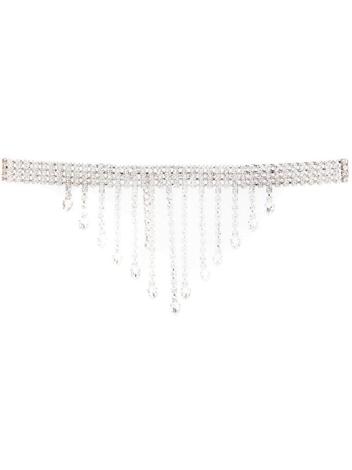 Alessandra Rich Embellished Belt - Silver