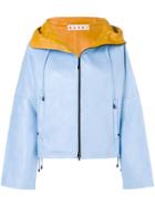 Marni Contrast Zipped Biker Jacket - Blue