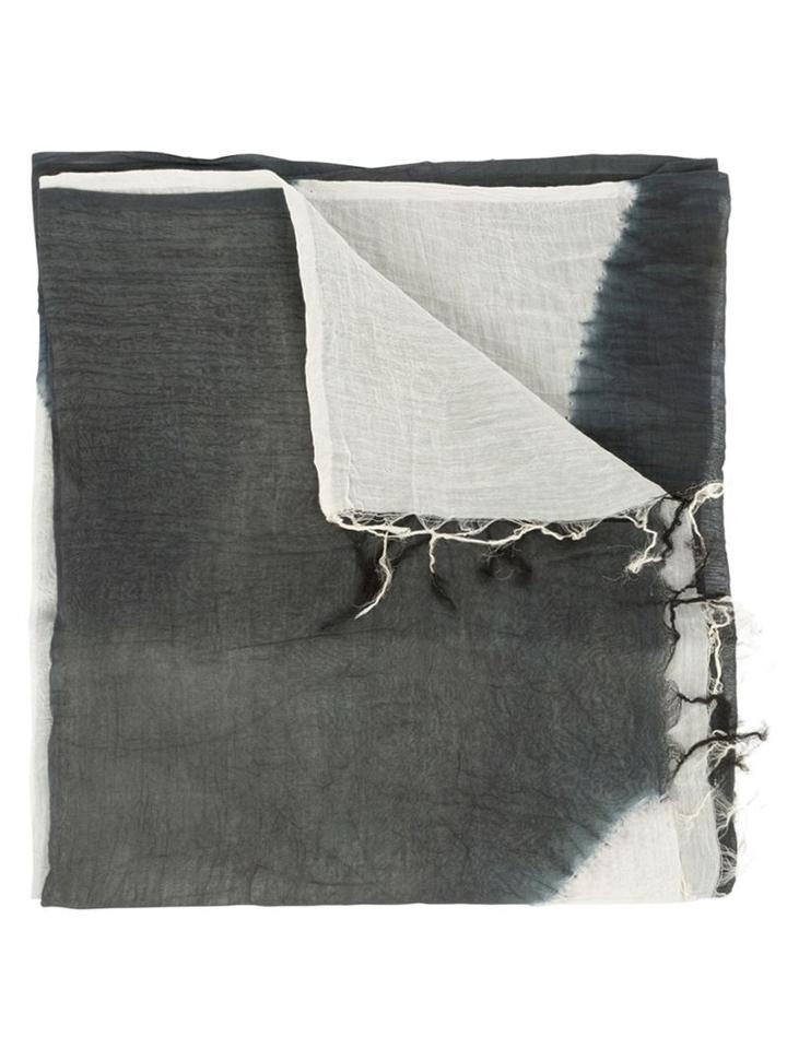 Suzusan Tie-dye Scarf, Adult Unisex, Black, Silk/cotton