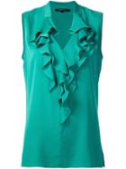 Kobi Halperin Ruffle Detail Tank, Women's, Size: Small, Green, Silk/spandex/elastane