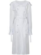 Unravel Project Silk Trench Coat - White