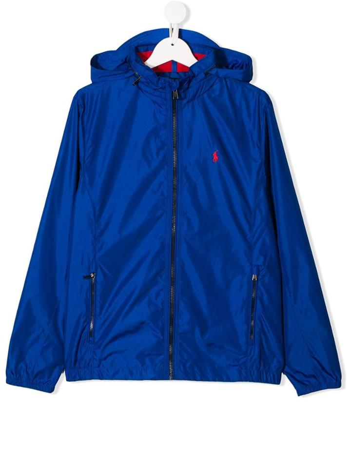 Ralph Lauren Kids Teen Zipped Up Hooded Jacket - Blue