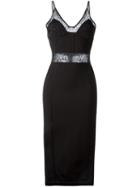 Balmain Sheer Lace Paneled Dress, Women's, Size: 40, Black, Polyamide/spandex/elastane/viscose