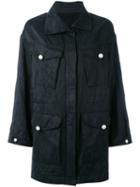Ermanno Scervino - Flap Pocket Parka - Women - Silk/cotton/acetate/metallic Fibre - 44, Black, Silk/cotton/acetate/metallic Fibre
