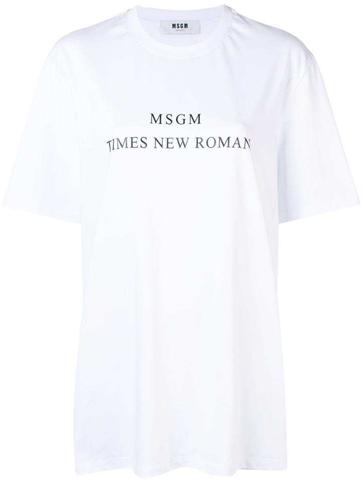 Msgm Times New Roman T-shirt - White